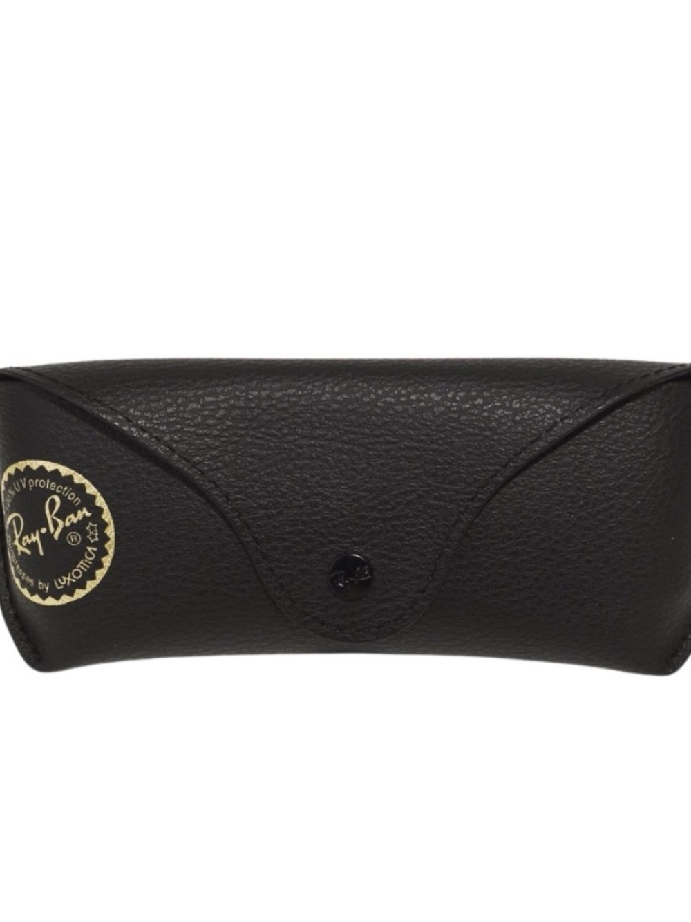 Ray-Ban Black Faux Leather Sunglasses Case with Gold Logo